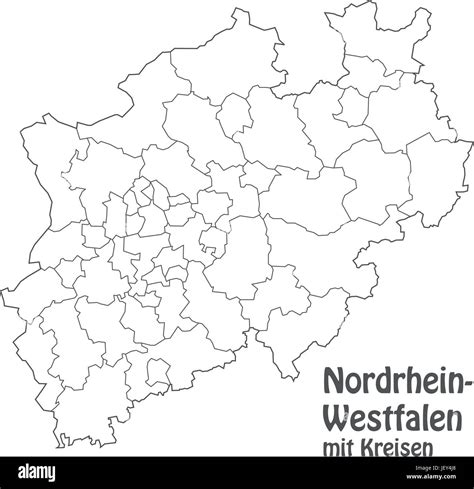 Karte Von Nordrhein Westfalen Mit Grenzen In Grau Stock Vektorgrafik