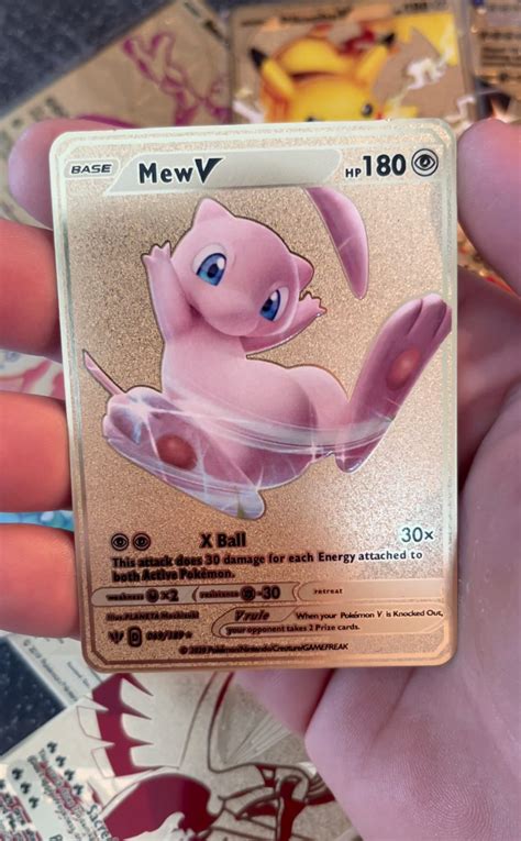 Gold Metal Mew Custom Pokemon Card Vmax Gx Ex Shiny Full Art Etsy Uk