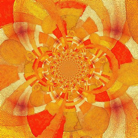 Symmetrical Abstract In Orange Digital Art By Clive Littin