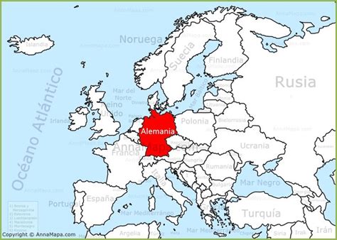 Alemania, oficialmente república federal de alemania, es uno de los veintisiete estados soberanos que forman la unión europea. Alemania en el mapa de Europa | Mapa de europa, Mapa de ...