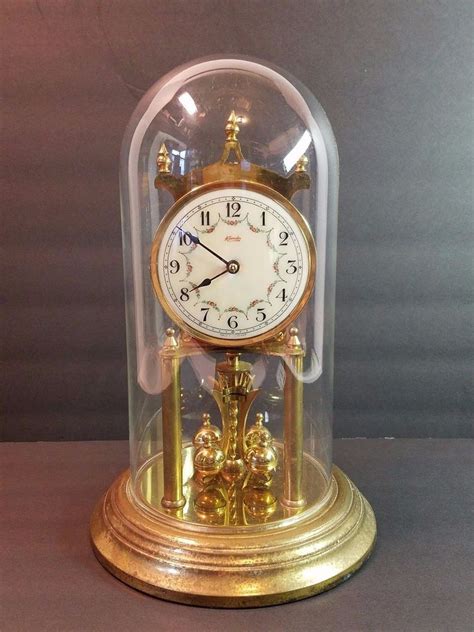 Vtg Kundo Kieninger And Obergfell Brass 400 Day Anniversary Clock Glass