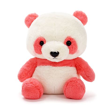 Plush Panda Amuse Honwaka Panda Baby Strawberry Milk Pink White