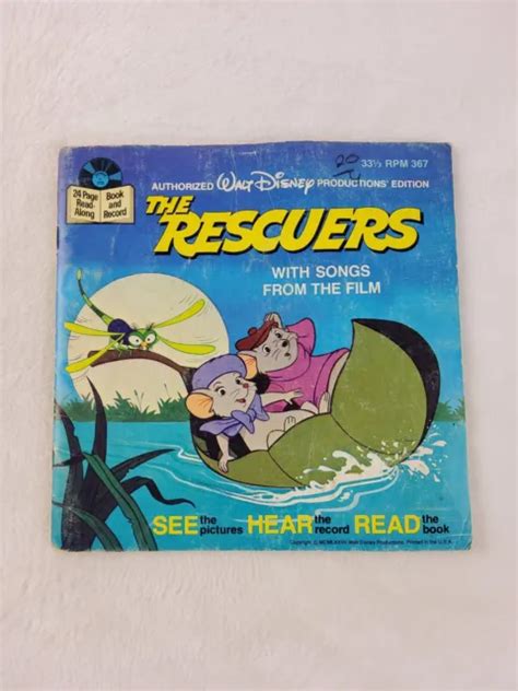 Walt Disney The Rescuers 24 Page Read Along Book And Record 367 1977