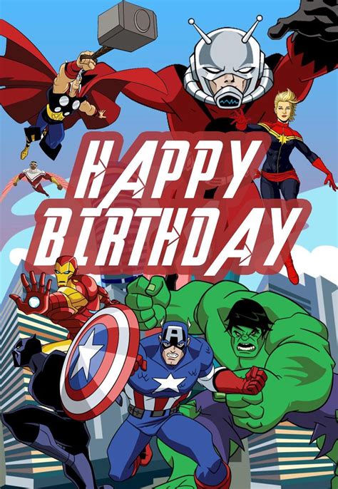 Avengers Birthday Card Printable Free Birthdayzc