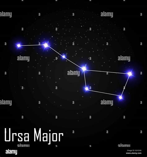 Ursa Major Constellation With Beautiful Bright Stars On The Back Stock