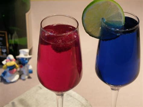 Duo pour elle et lui soupe de champagne aux framboises et au curaçao