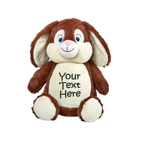 Embroidered Personalized Stuffed Animals Plush Toys With Zipper And