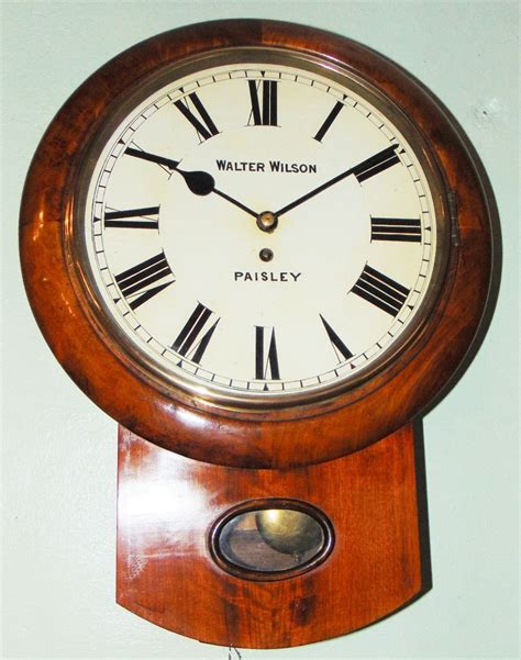 Victorian Walnut Drop Dial Wall Clock Circa 1860 589585 Uk