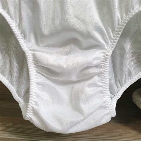 vintage silky nylon panties sheer white bikini granny… gem