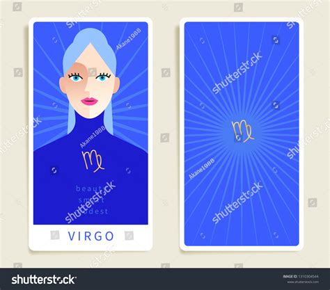Virgo Beautiful Woman Horoscope Sign Template Stock Vector (Royalty