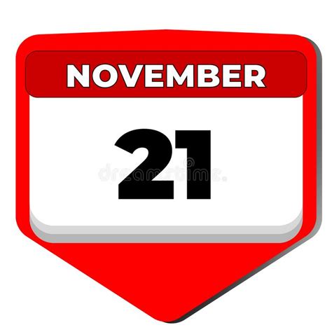 November 21 Day Calendar Stock Illustrations 206 November 21 Day