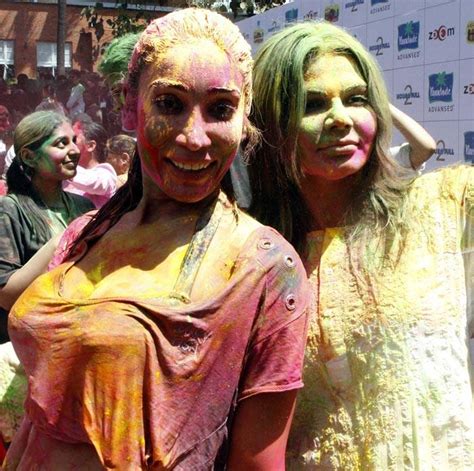 Holi Celebration By Bollywood Celebrities Hot Wet Vantage Point