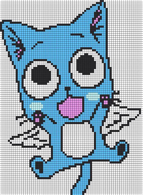 Happy From Fairy Tail Pixel Art Anime Pixel Art Pixel Art Grid