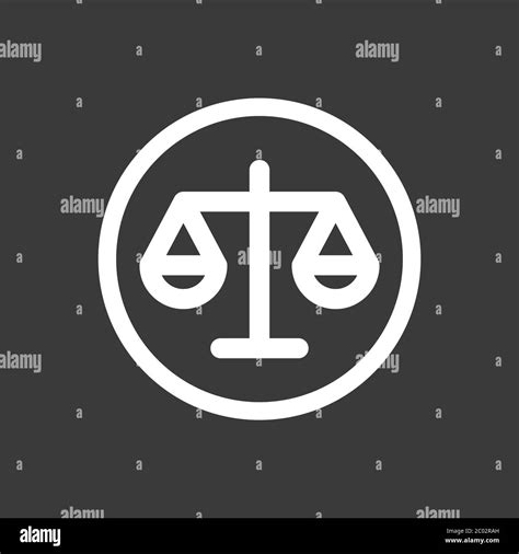Scales Icon Scales Of Justice Vector Icon Court Of Law Symbol Stock