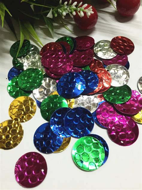 50g Large Round Sequins 20mm Pvc Dot Round Paillette Belly Dance Scarf