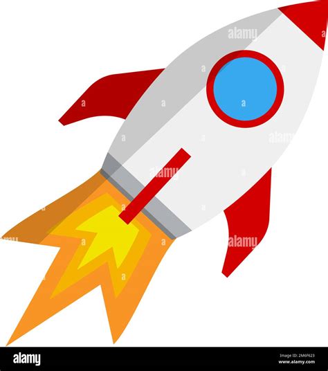 Fired Rocket Icon Flame And Missile Editable Vector Stock Vector