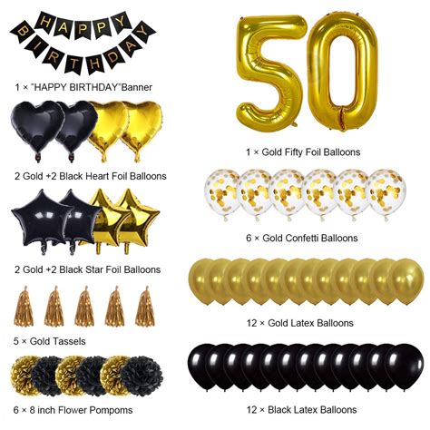 SZHUIHER Th Birthday Decorations Balloon Banner Happy Birthday Banner Th Gold Number