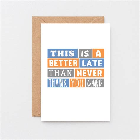 Late Thank You Card Funny Belated Thank You Christmas Etsy