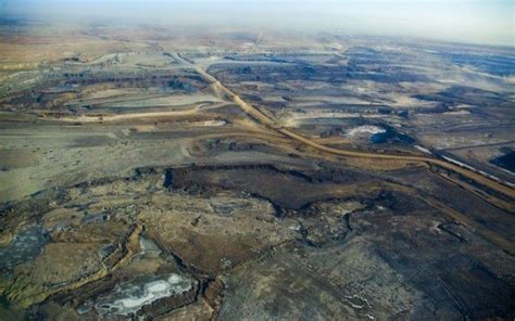 An Aerial View Of A Mining Site For Canadian Tar Sands In Alberta
