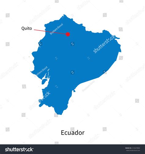 Detailed Map Ecuador Capital City Quito Stock Illustration 216547804
