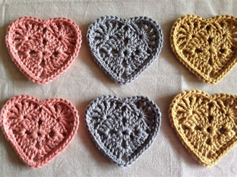 Crochet Heart Shaped Coasters Six Handmade Heart Shaped Etsy Denmark