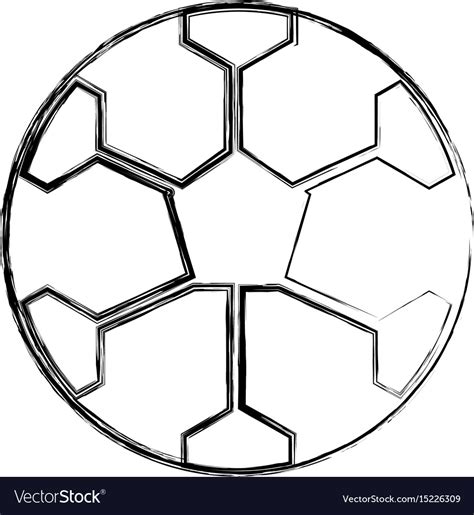 Sketch Draw Soccer Ball Cartoon Royalty Free Vector Image