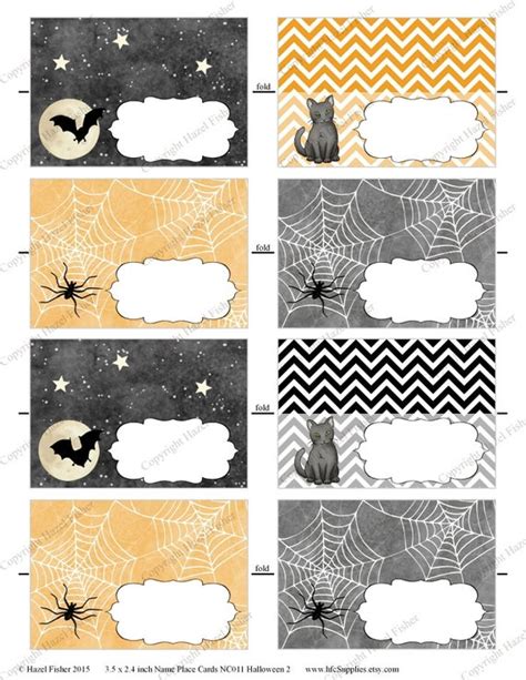 Free Printable Halloween Place Cards

