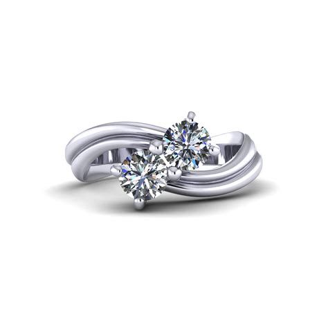 Arched Two Stone Diamond Ring Jewelry Designs