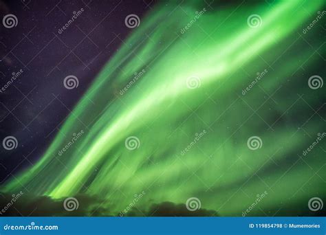 Aurora Borealis Northern Lights Explosion With Stars On Night Stock