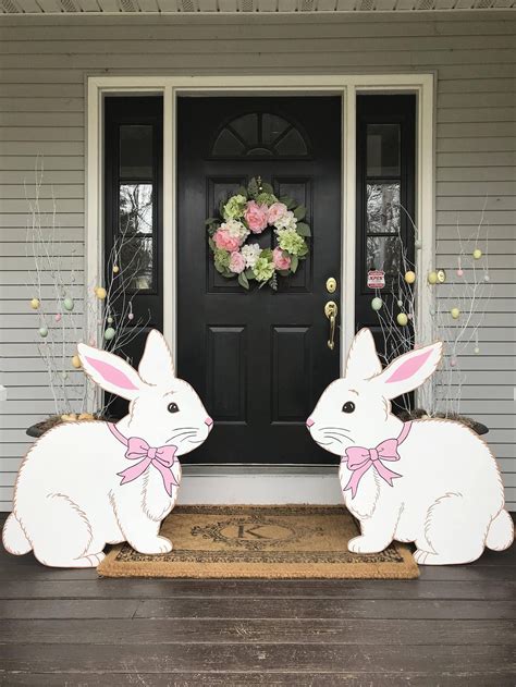 Easter Bunny Outdoor Lawn Decor Etsy Easter Yard Decorations Easter Yard Art Easter Outdoor