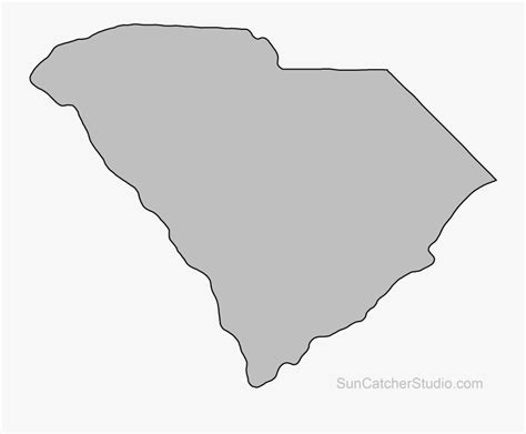 South Carolina Map Outline Printable State Shape Stencil South