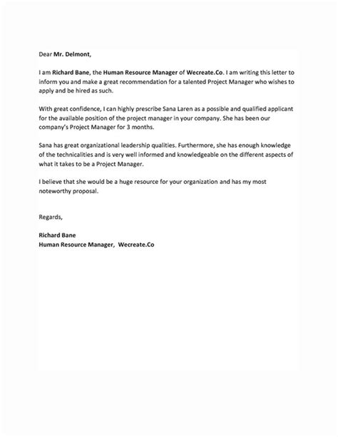 Sample Recommendation Letter For A Director Position Onvacationswall Com