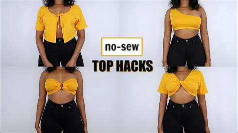 Diy No Sew T Shirt Hacks 4 Easy Thrift Flips Youtube