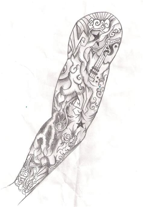 32 Best Images About Black And White Tattoo Sleeve Template On