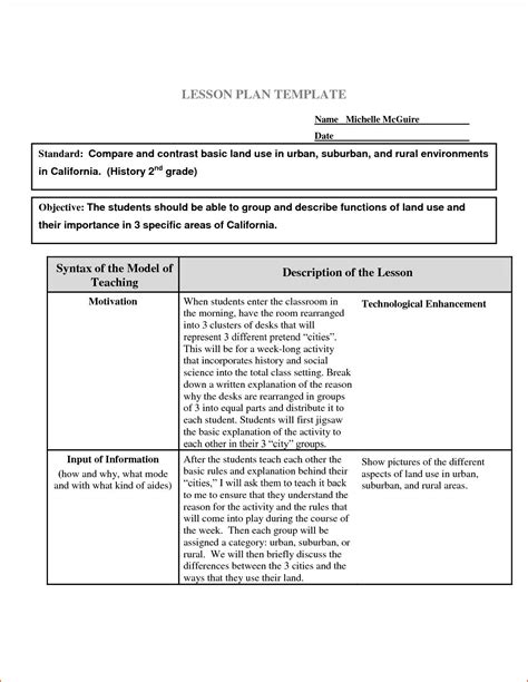 Best Lesson Plan Template