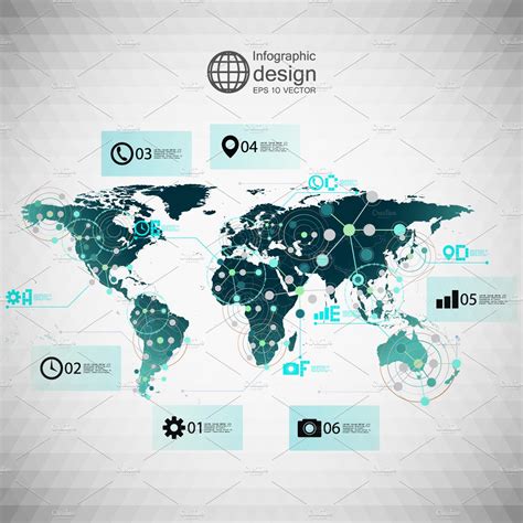World Map Infographic Decorative Illustrations ~ Creative Market