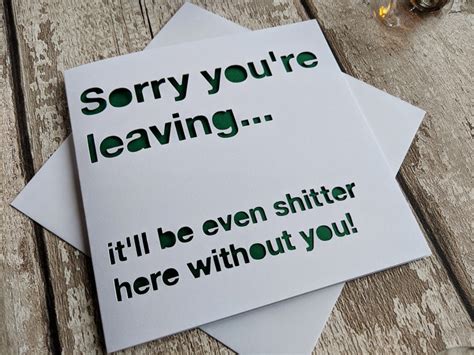 Leaving card Sorry your leaving funny leaving card new job | Etsy