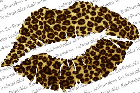 Cheetah Print Lips Leopard Lips Valentines Sublimation Etsy