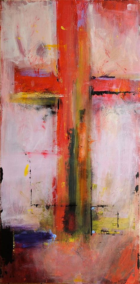 Cross On Pink Original Abstract Acryllic Painting On Canvas
