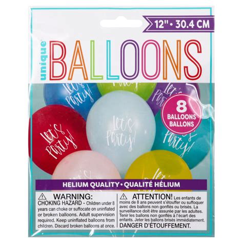 Unique Lets Party 12 In Assorted Balloons Shop Party Supplies At H E B