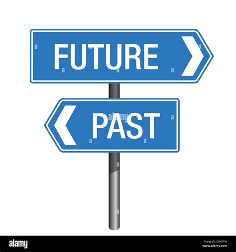 Road Sign Past Future Words Stock Vector Images Alamy