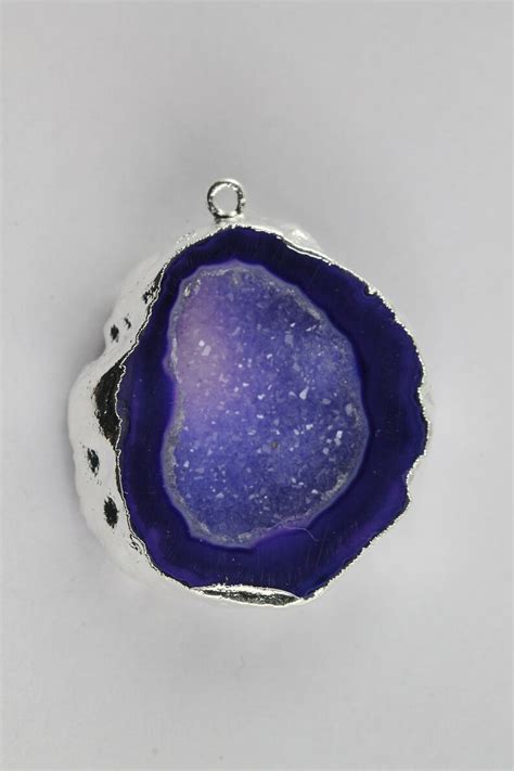 30 35 Mm Agate Geode Druzy Pendants Natural Stone Geodes Etsy