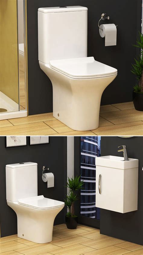 Cube Close Coupled Rimless Toilet And Slim Soft Close Seat With Cistern