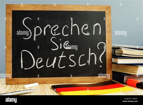 Sprechen Sie Deutsch Written On A Blackboard Learn German Concept