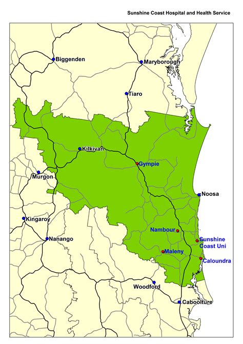 Sunshine Coast Hospital And Health Service Map Queensland Health