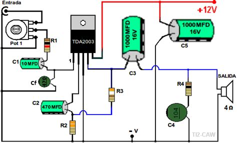 Fabricar amplificador de audio 12 voltios - TDA2003 | Audio amplifier, Mini amplifier ...