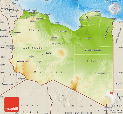 Libyen Geographischen Karte