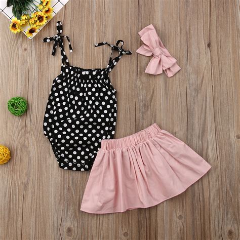 Aspen Cute Girls Outfit Polka Dot Bodysuit And Pink Shirt Set Baby