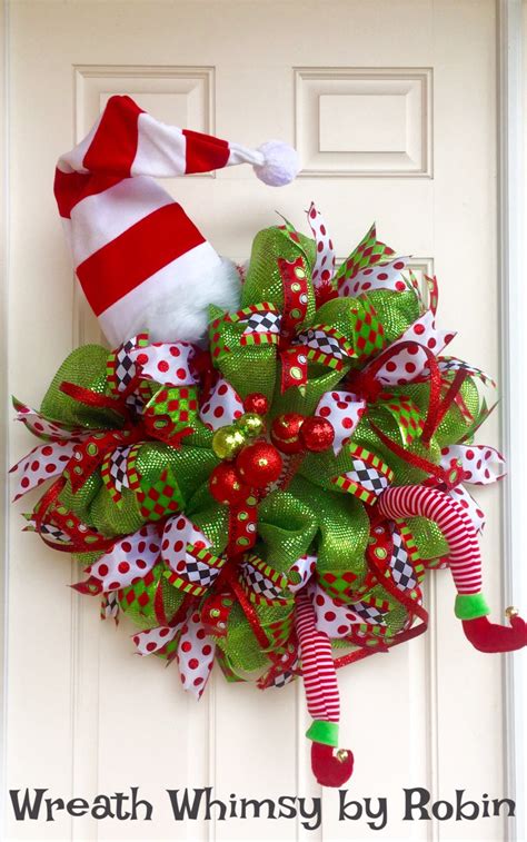 Deco poly mesh ribbon is a synthetic netting that comes. XL Deco Mesh Holiday Elf Wreath in Lime Green & Red with Hat