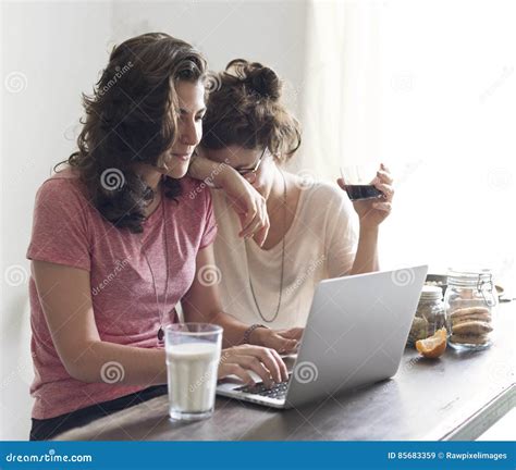 Lesbian Couple Together Indoors Concept Stock Image Image Of Female Meal 85683359